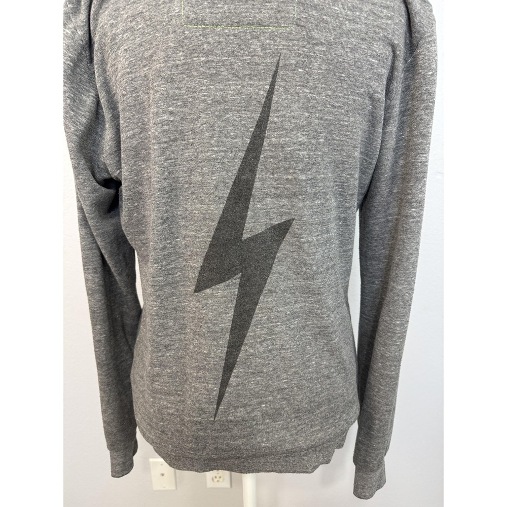 Aviator Nation Hoodie Sweatshirt Women's Medium Gray Lightning Bolt Full Zip - Picture 6 of 16